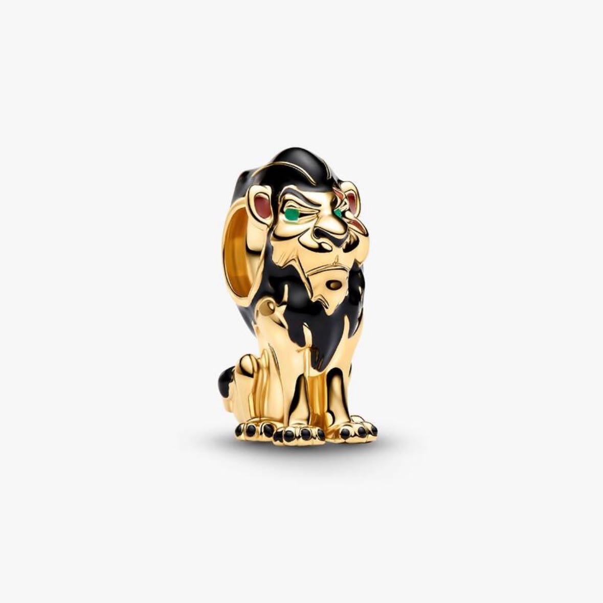 Charm de Scar, el león de melena negra, en dorado con esmalte negro