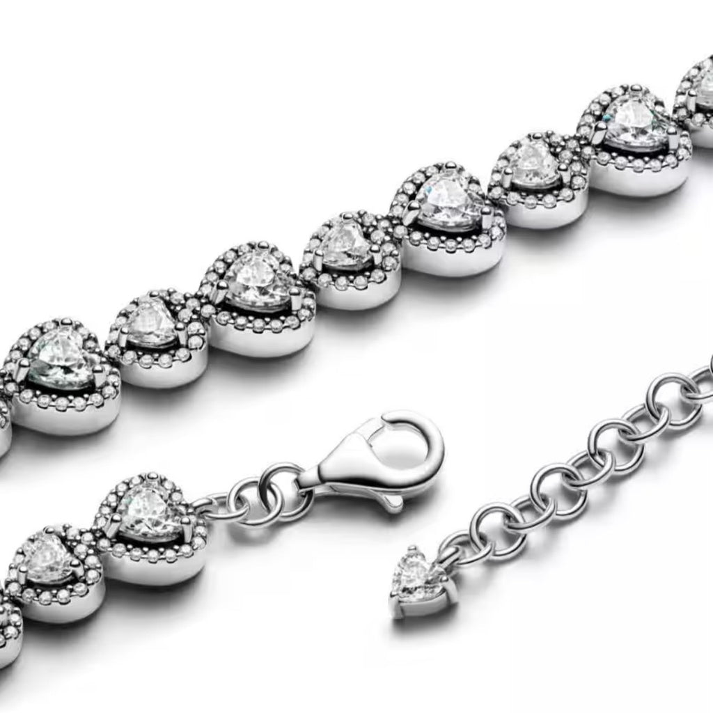 Brazalete tennis corazones con halo