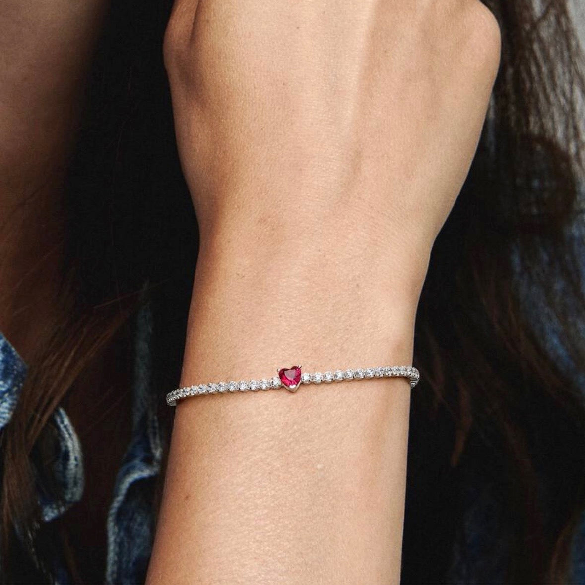 Brazalete tennis corazón rojo