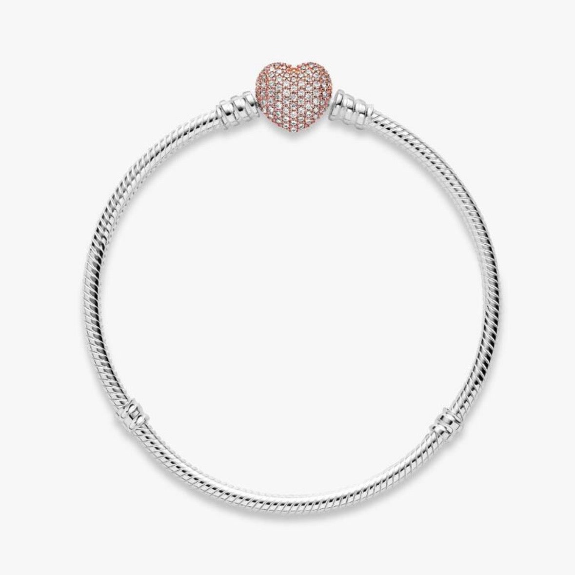 Brazalete Cierre corazón oro rosa