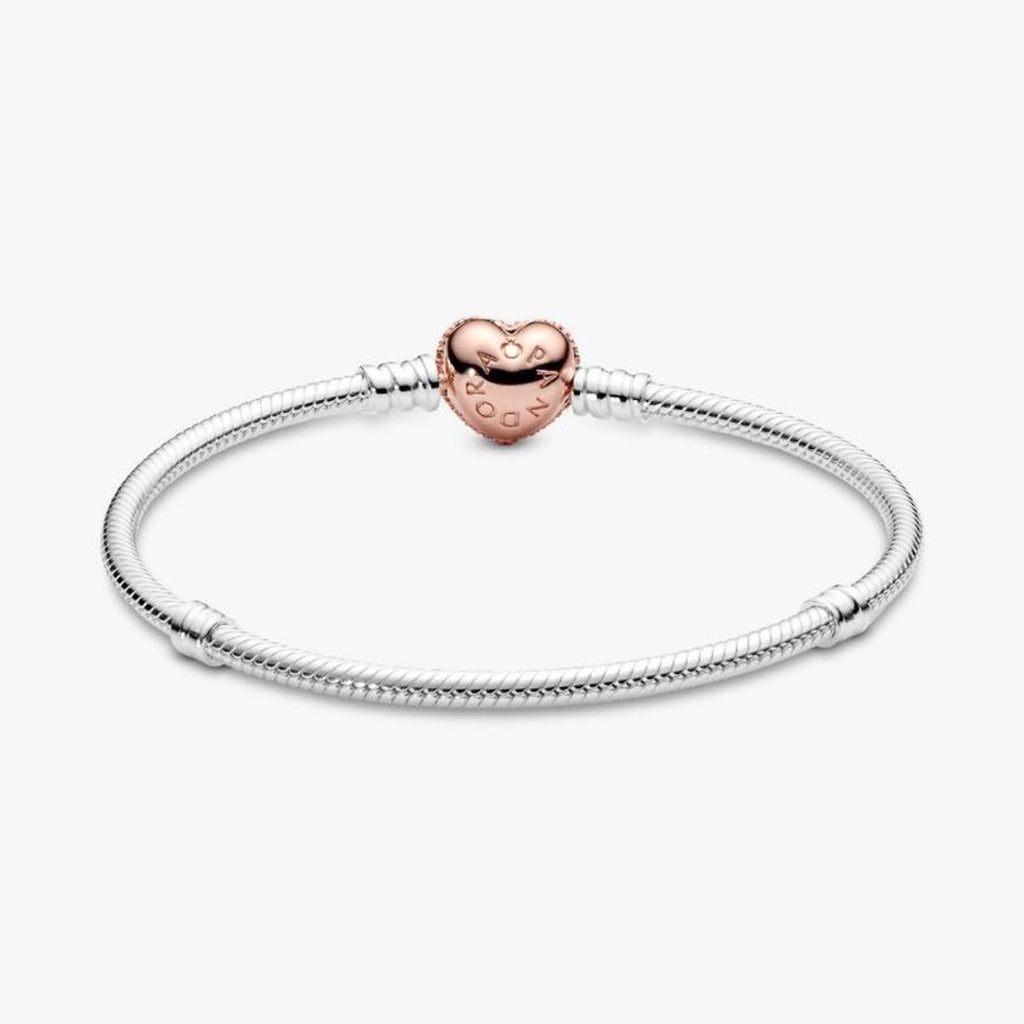 Brazalete Cierre corazón oro rosa