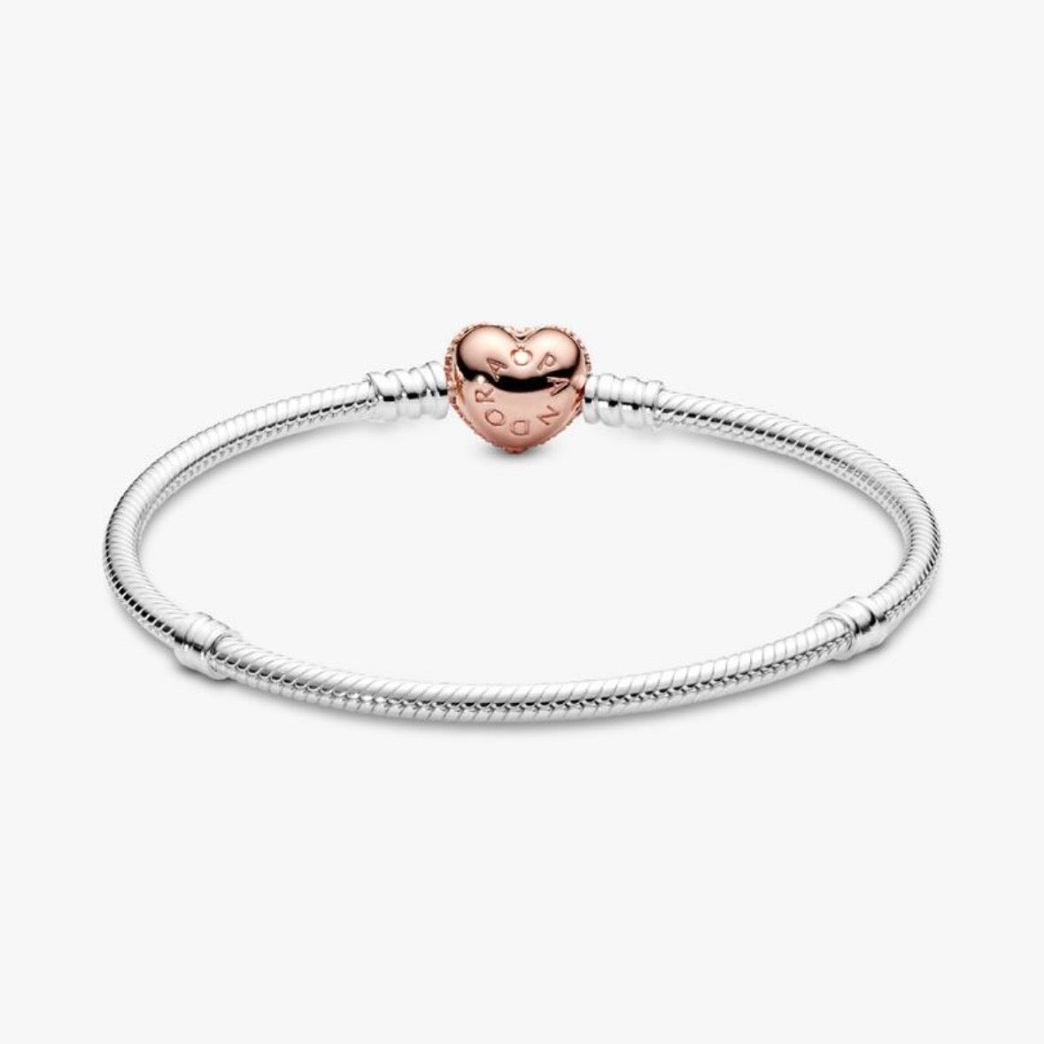 Brazalete Cierre corazón oro rosa