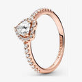 Anillo rose gold corazón blanco zirconias