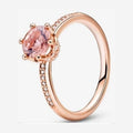 Anillo rose gold piedra zirconia