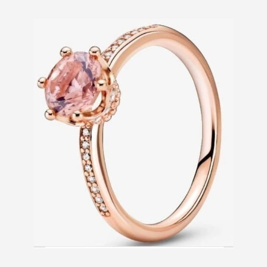 Anillo rose gold piedra zirconia