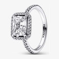 Anillo rectangular halo zirconia