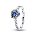 Anillo corazón azul zirconias