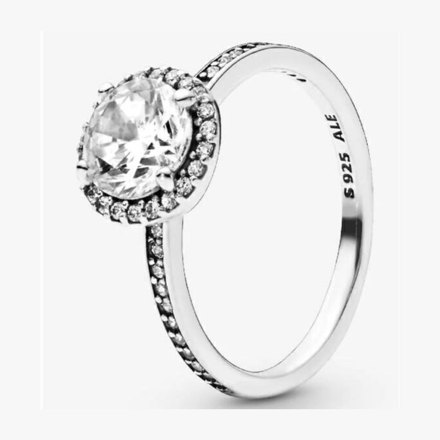 Anillo Rendondo Halo blanco zirconias