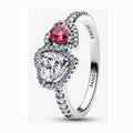 Anillo doble corazón rojo y blanco zirconias