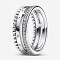 Anillo triple banda con logo
