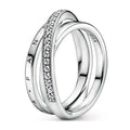Anillo doble banda entrelazado logo