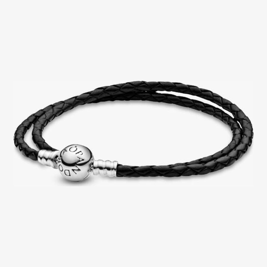 Brazalete doble cuero círculo