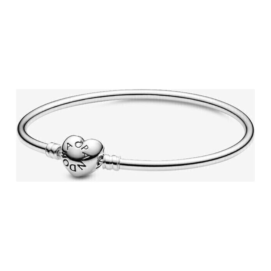 Brazalete Plata rígido corazón