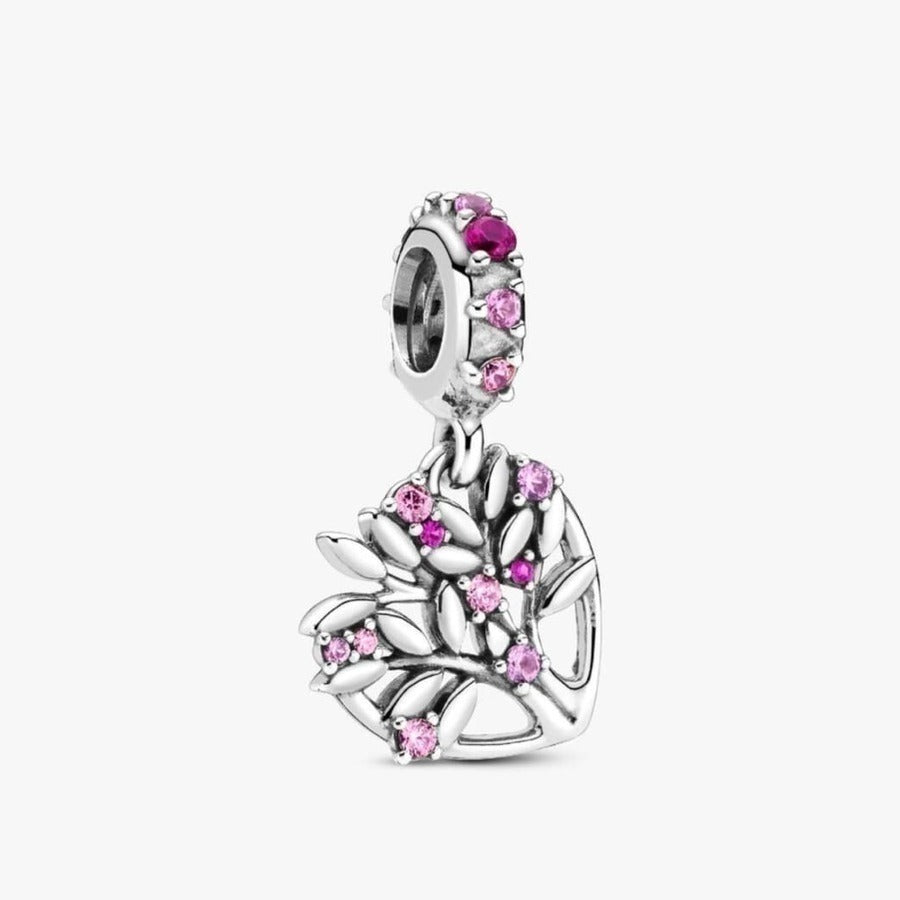 Colgante Árbol Genealógico Corazón Rosa