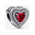 Corazón zirconias rojo
