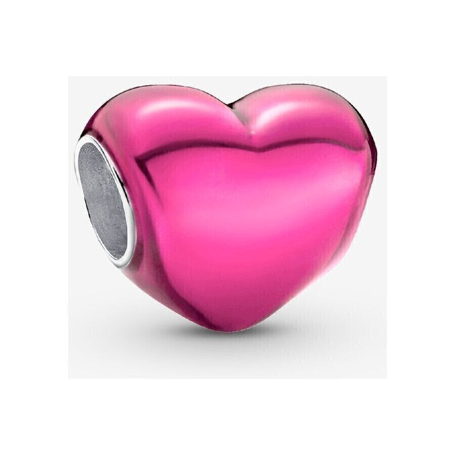 Charm Corazón Rosa Metálico