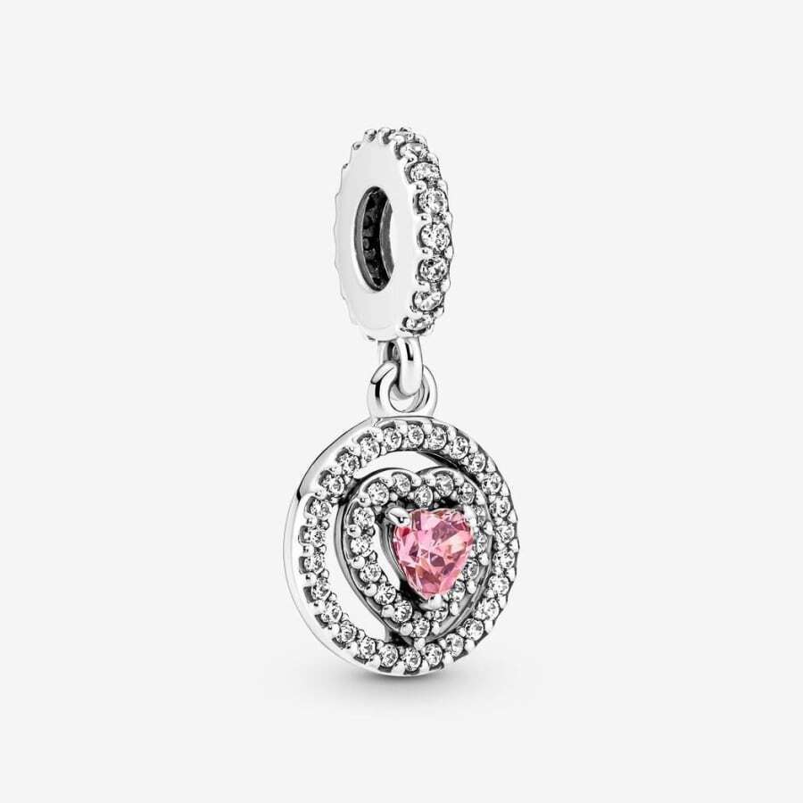 Dije Plata Zirconias Corazón Rosa