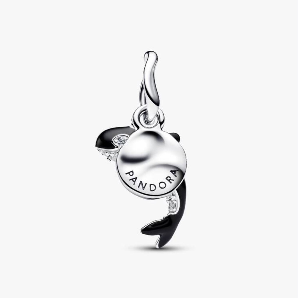 Reverso del charm colgante Orca de plata .925