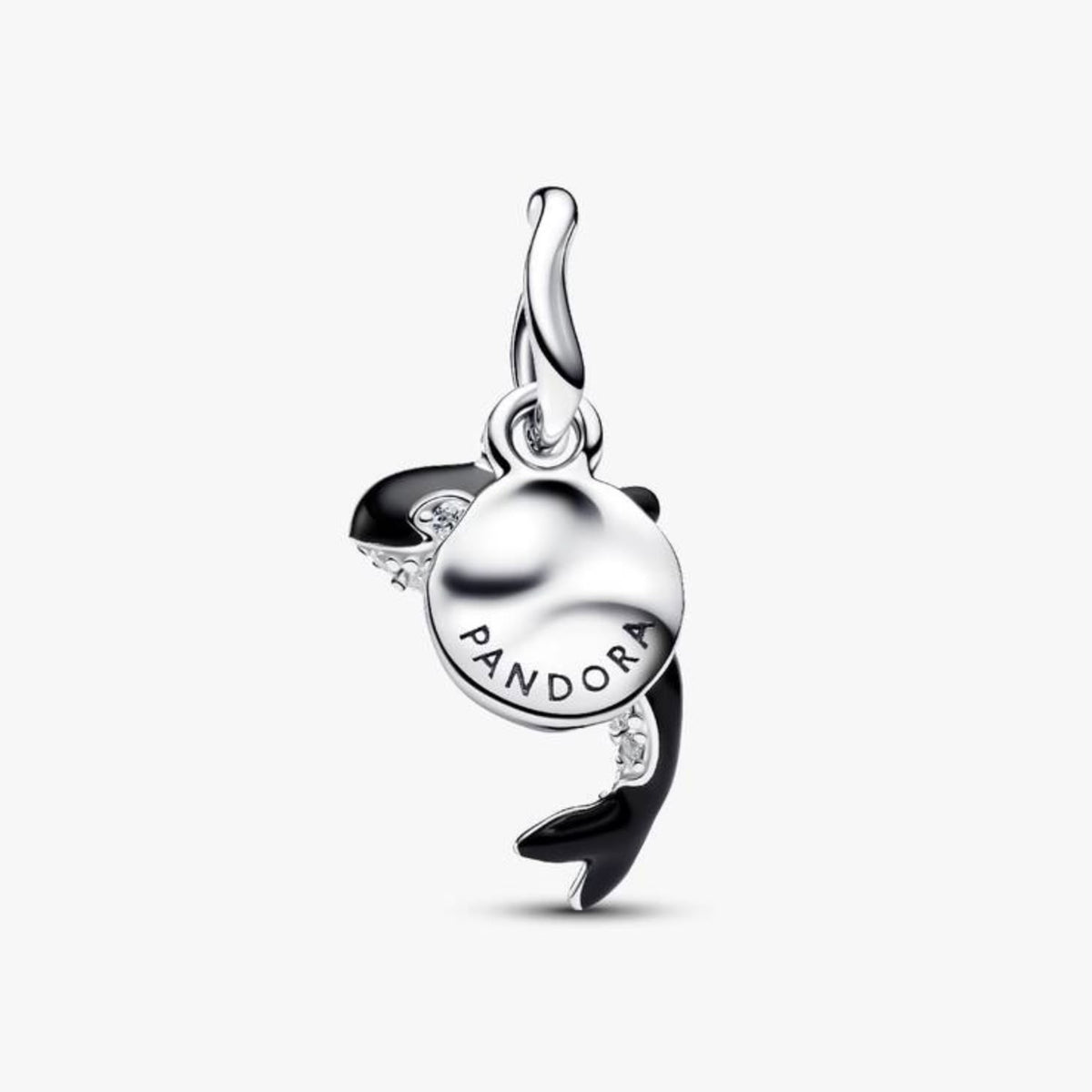 Reverso del charm colgante Orca de plata .925