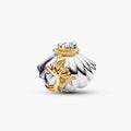 Charm Concha Ariel Gold de plata .925 con detalles dorados de coral y estrella de mar, de Adora Charms