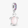 Tortuga de mar rosa de cristal Murano