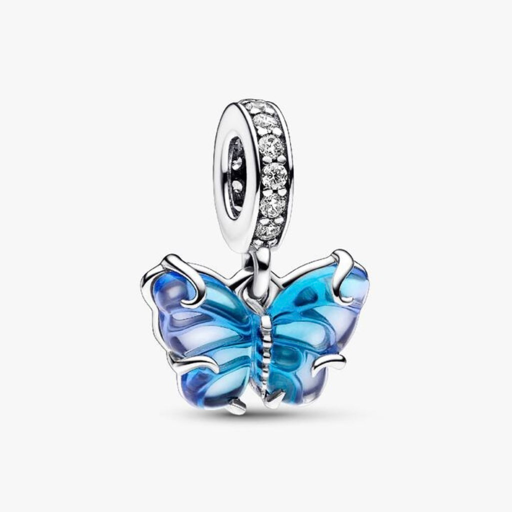 Charm Colgante Mariposa de Cristal Murano azul