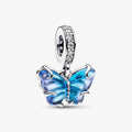 Charm Colgante Mariposa de Cristal Murano azul