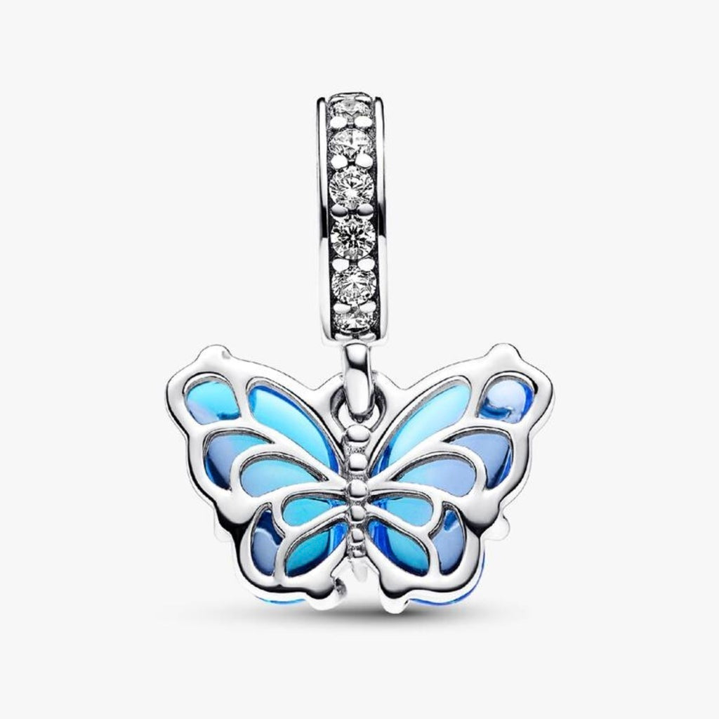 Charm Colgante Mariposa de Cristal Murano azul