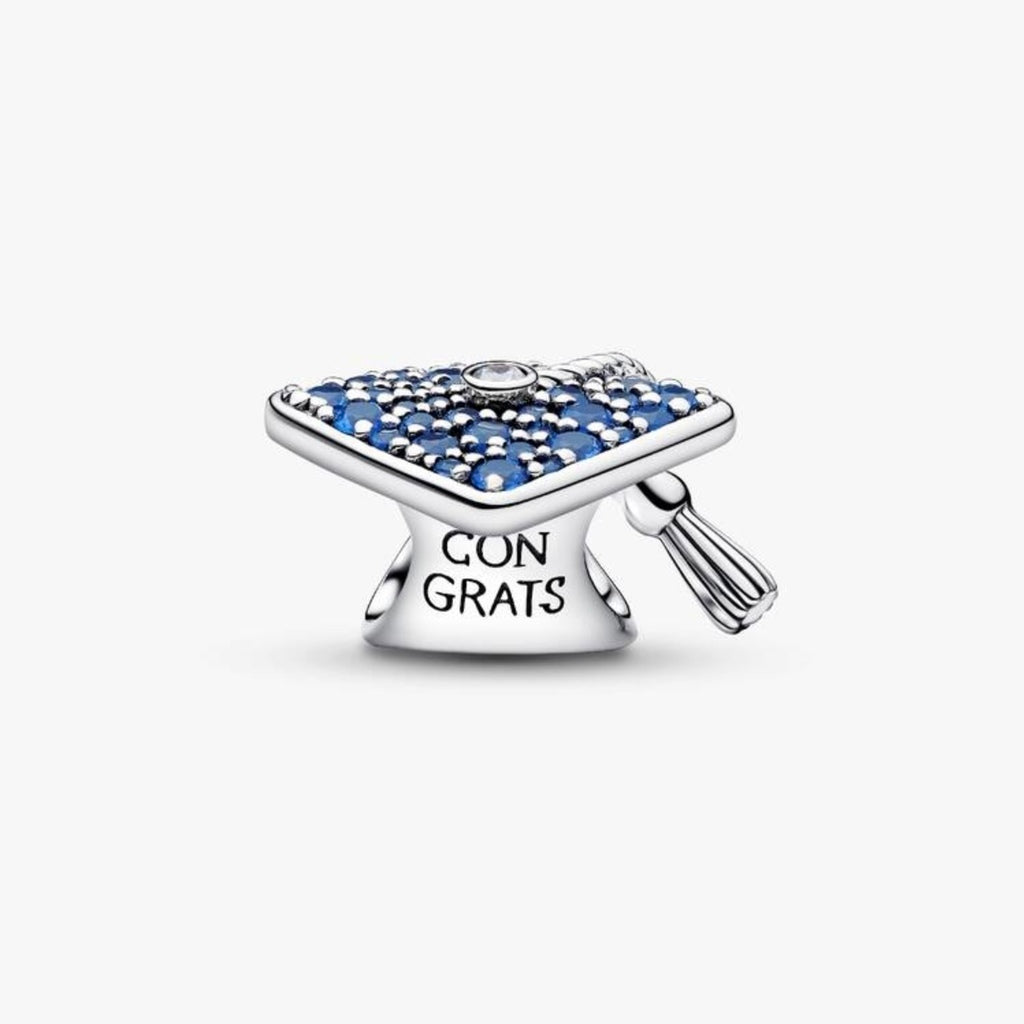 Charm gorra de graduación 2026 azul brillante